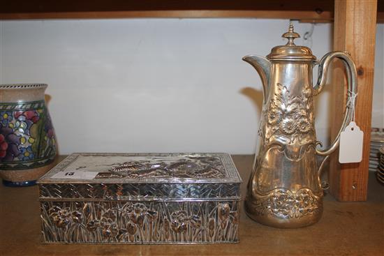 Plated dragon box & claret jug